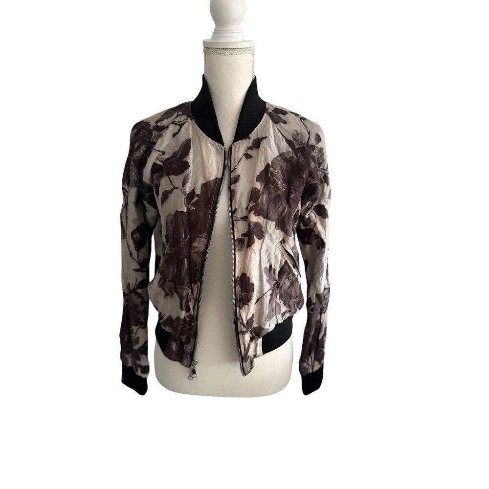 CALVIN RUCKER Floral Bomber Jacket Size Medium - Picture 4 of 6